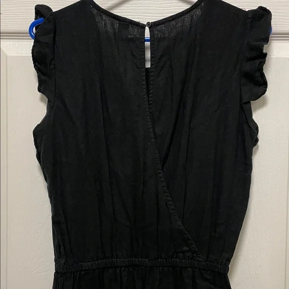 Old Navy | Black | Ruffle | Linen Blend |Sleeveless | Cropped | Romper  | Size S - Picture 8 of 16